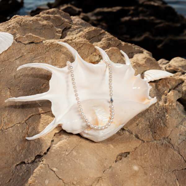 7mm,  AA+ White Freshwater Pearl Necklace