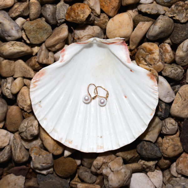 7-9mm AA+ White Freshwater Classical Pearl Earrings