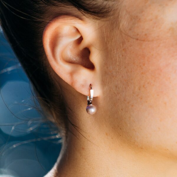 7-9mm AA+ Lavender Freshwater Pearl Classical Earrings