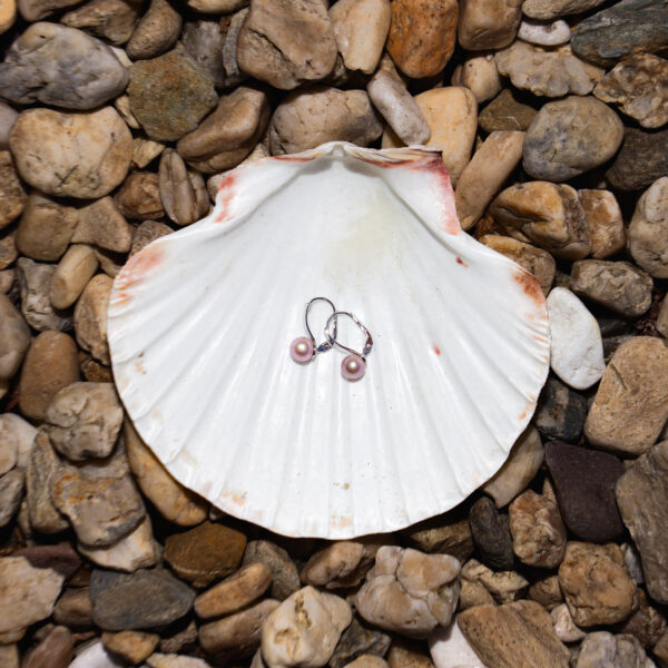 7-9mm AA+ Lavender Freshwater Pearl Classical Earrings