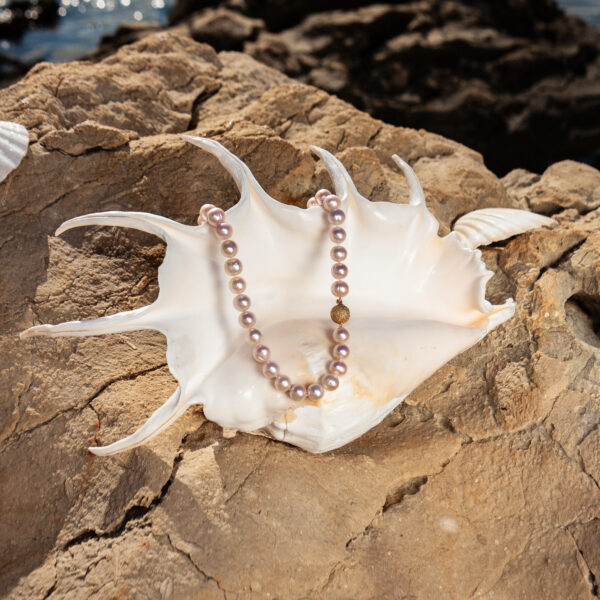 11-12mm AA Pink to Peach Freshwater Pearl Necklace