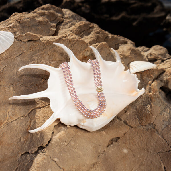 6.5-7mm AA+ Triple-Strand Lavender Freshwater Pearl Necklace