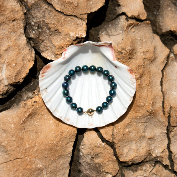 9-10mm AA+ Green-Blue Freshwater Pearl Bracelet