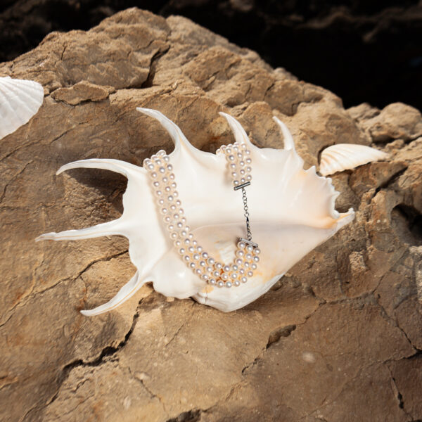 7.5-8mm AA+ White Freshwater Triple Strand Necklace