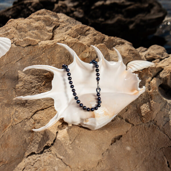 9-10mm AA+ 2 Way Wear Black Freshwater Pearl Necklace