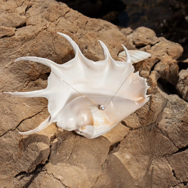 10-11mm AA+ White Freshwater Pearl Pendant with Chain