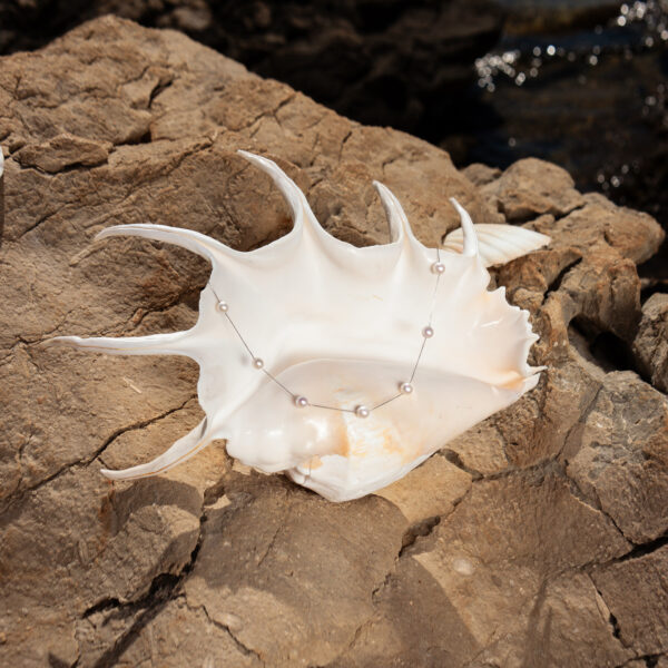 7mm AA+ White Freshwater Pearls and 18K Chain
