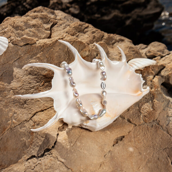 13-14mm AA+ White Freshwater Baroque Style Necklace