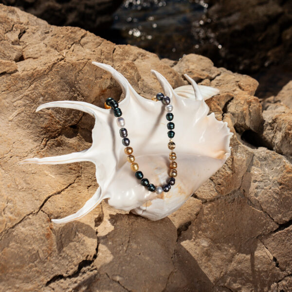 9-10mm AA Multi Colour Semi-Baroque Freshwater Pearl Necklace