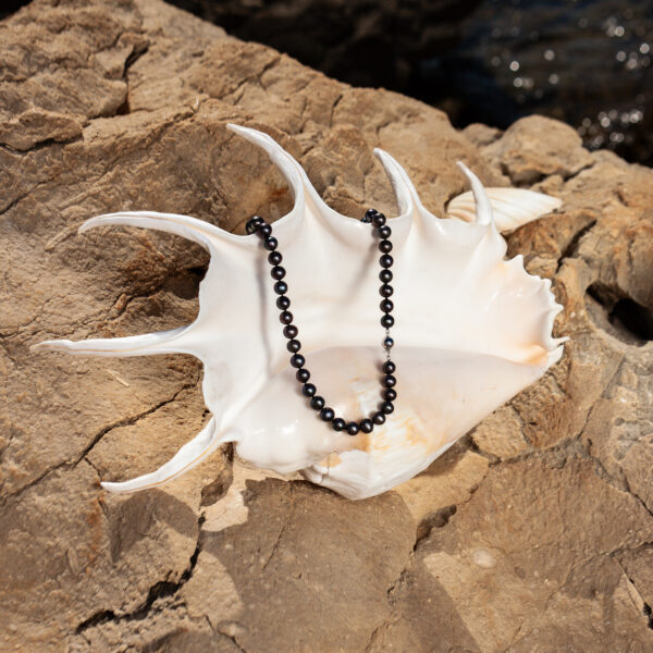 7-8mm AA+ Black Freshwater Pearl Necklace