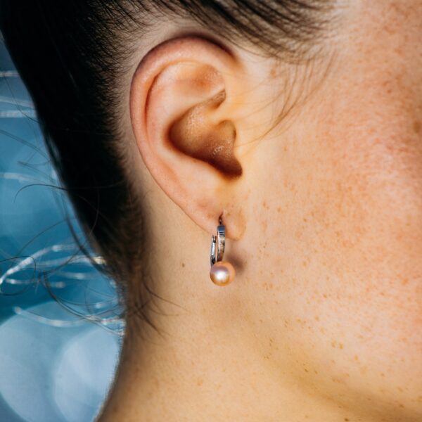 7-9mm AA+ Pink to Peach Freshwater Pearl Earrings