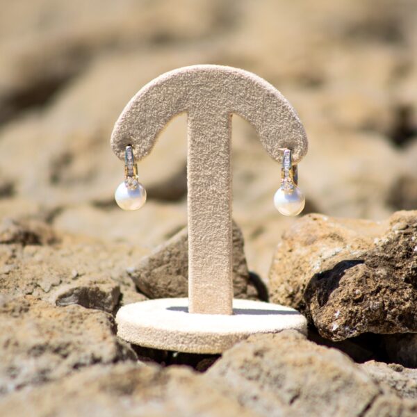 7mm AA+ White Freshwater Pearl Earrings