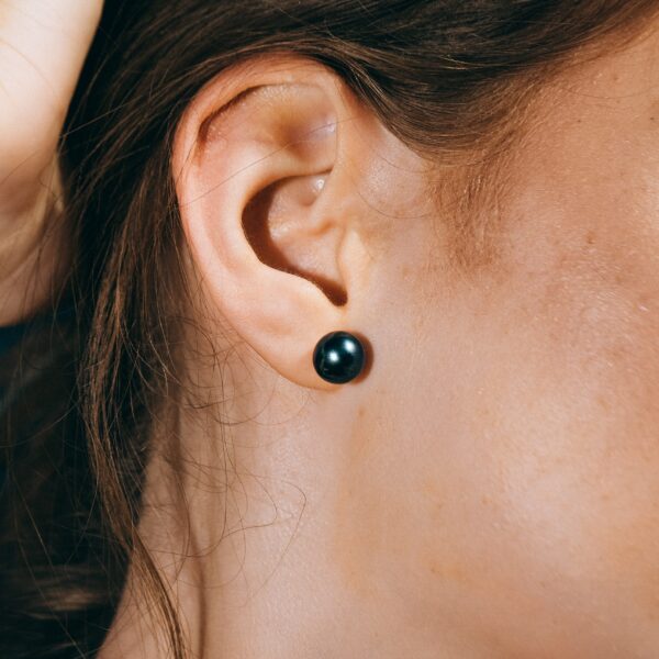 7-11mm AA+ Green/Blue Freshwater Pearl Stud Earrings