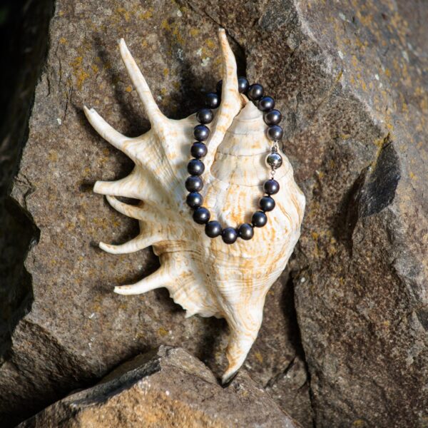 9-10mm Black Freshwater Pearl Bracelet