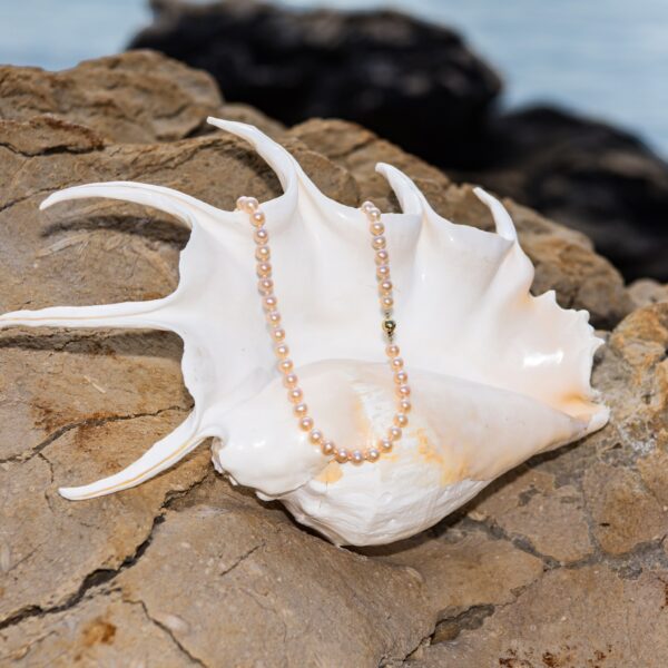 7-7.5mm AA+ Pink to Peach Freshwater Pearl Necklace