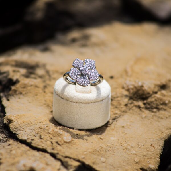 Flower-Shaped Diamond Ring
