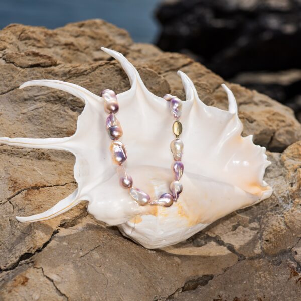 14-17mm AA Baroque Pink to Peach Freshwater Pearl Necklace