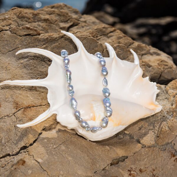 13mm AA+ Grey Baroque Style Freshwater Pearl Necklace
