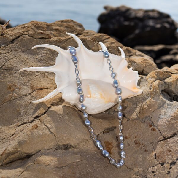 13mm AA Grey Baroque Style Freshwater Pearl Necklace