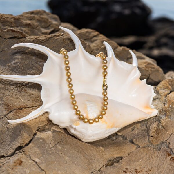 10mm AA+ 2 Way Wear Golden Freshwater Pearl Necklace