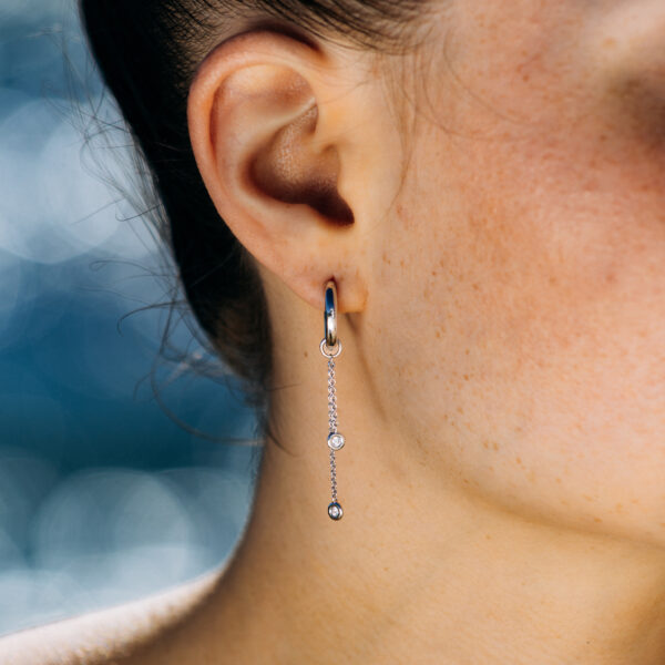 2 Way Diamond Hoop Earrings
